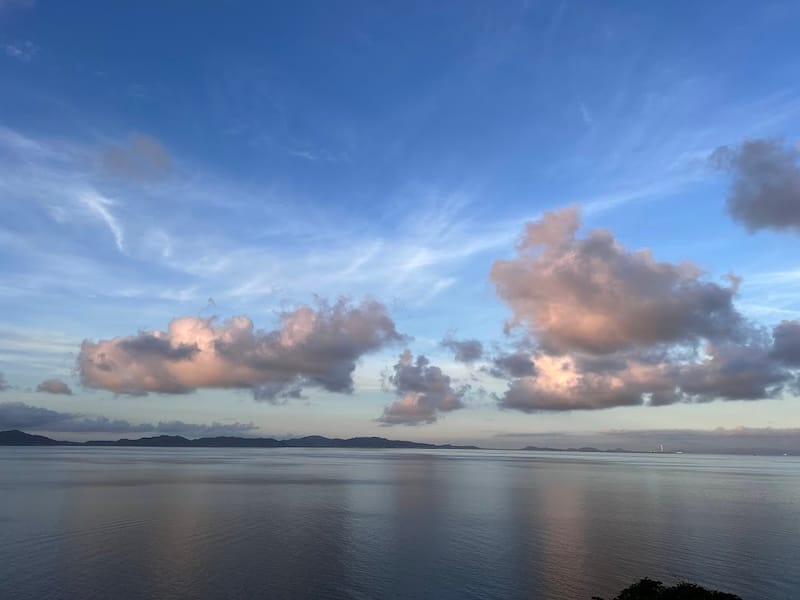 渥美半島、蔵王山や姫島が見える