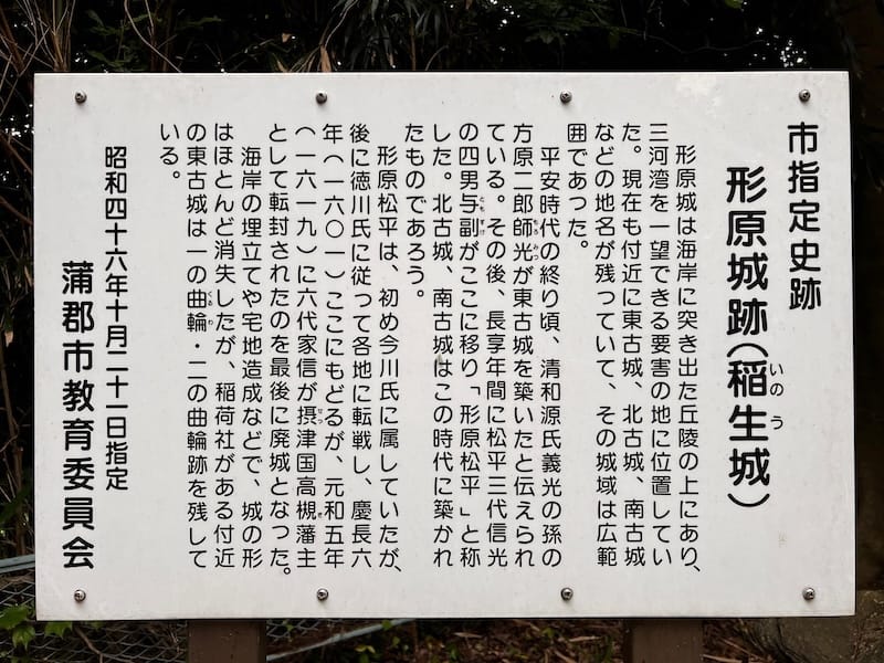 形原城址（稲生城）解説板