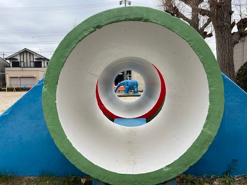 土管から見た象