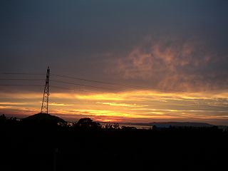 三河湾に沈む夕陽