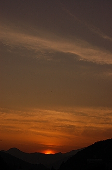 神山の夕陽　2010年の始まり