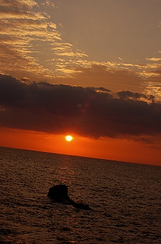 羽根岬の夕陽