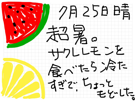 2014年夏絵日記「サクレレモンと猛暑」
